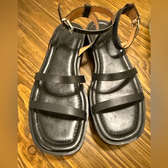 Madewell Double Strap Platform Black Sandals - Picture 2 of 4